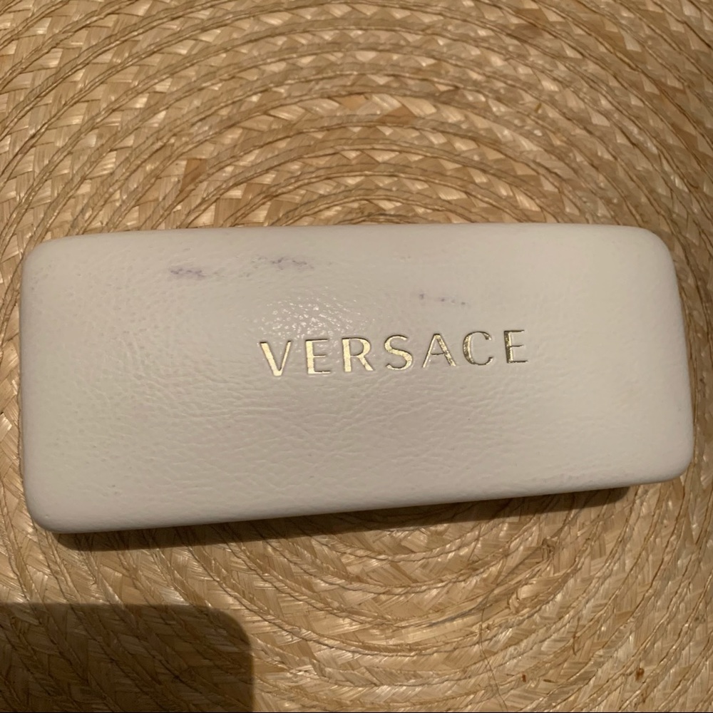 Versace Signature Logo Spell Out Versace White Sunglasses Case